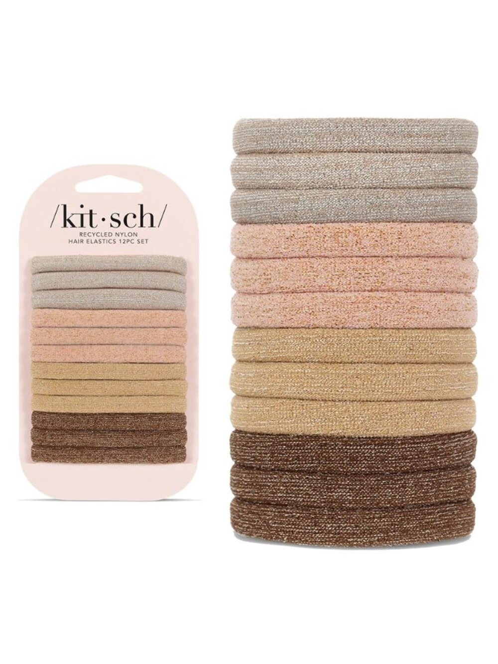 Nylon Hair Ties No Damage - Stretchable Hair Bands for Strong All-Day Hold, Pony
